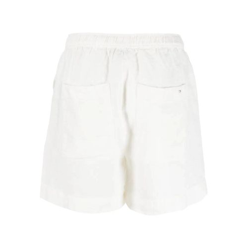Tommy Hilfiger Short En Lin À Taille Haute - Blanc