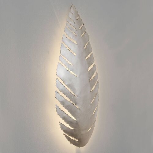 Applique Pietro En Forme De Feuille, Argentée