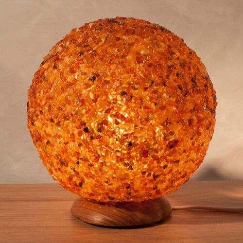 Lampe À Poser Led Ambre Sphérique