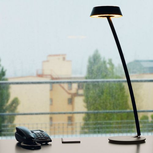 Oligo Glance Lampe À Poser Led Arquée Noire Mate