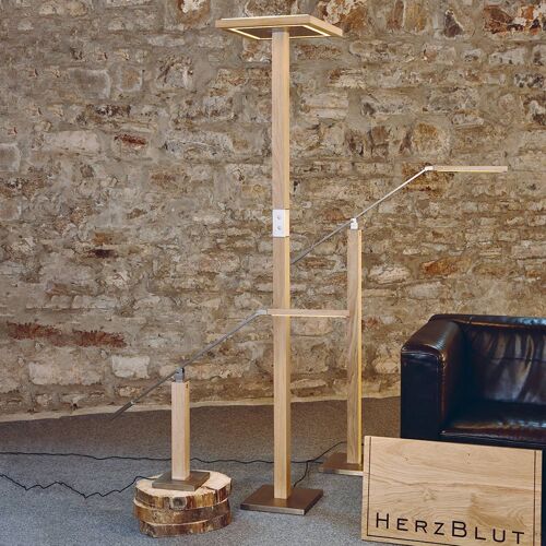 Herzblut Leonora Lampe À Poser Led Chêne Naturel