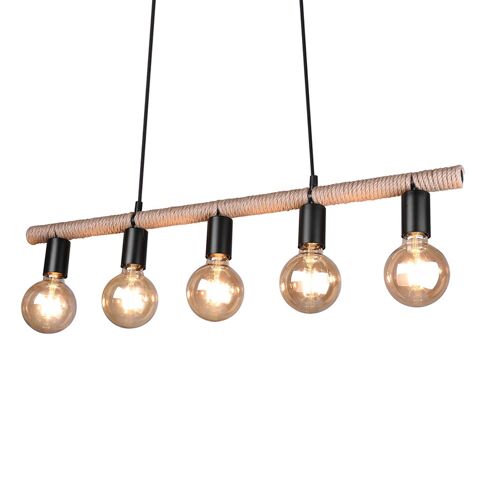 Suspension Einar En Sisal, À 5 Lampes
