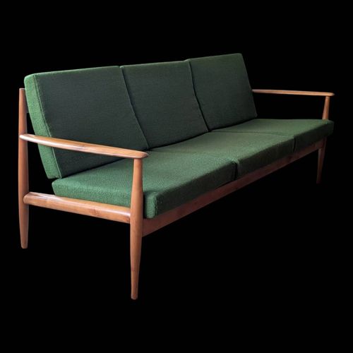 Banquette Scandinave Teck Et Tissus Vert Freespan Annes 60 Vert