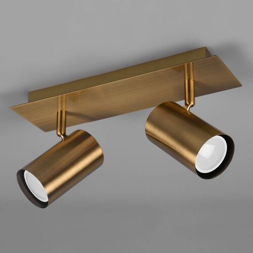 Plafonnier Spots Marley Laiton Ancien, 2 Lampes