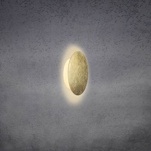 Escale Blade Applique Led, Feuille DOr, Ø 18 Cm