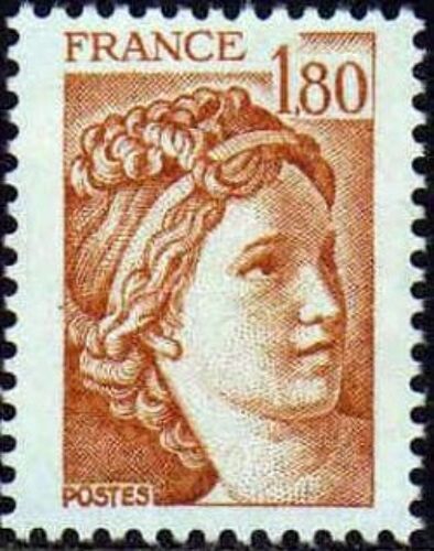 Timbre France 1979 , Oblitéré - Sabine 1.80 - Yt2061