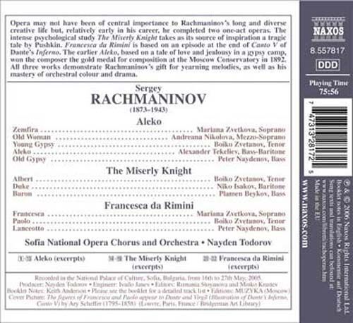 Grands Succès D'opéra : Aleko, The Miserly Knight, Francesca Da Rimini