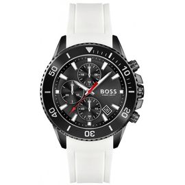 Men's Watch Hugo Boss Admiral White Rubber Hb1513966 Montre Homme Boss 1513966