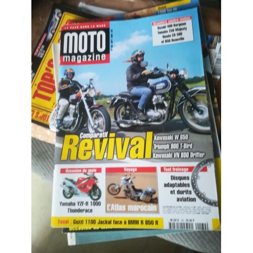 Moto Magazine 160 De 1999 Moto Guzzi V11 Sport,Harley Fxst Softail Standard,Hrd 125 Sm Cab,Mz 125 Kanuni,Aprilia Leonardo,Suzuki Vl125 Intruder,Honda Fx650,Bmw R1150gs,Moto Guzzi 1100 Jackal,Bmw R850r
