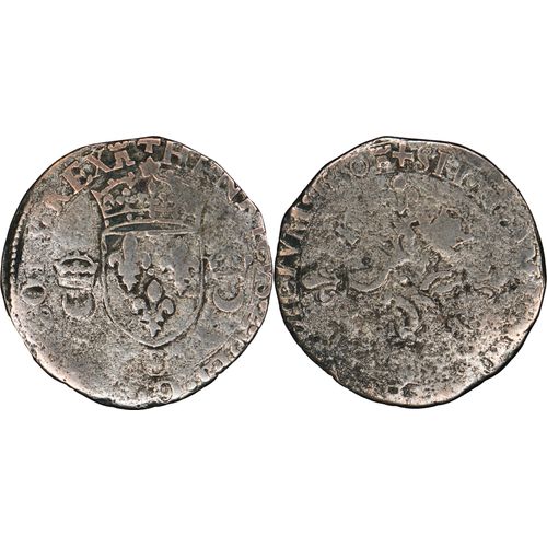 France - 1550 - Douzain Aux Croissants - Henri Ii - Rouen - 23-220