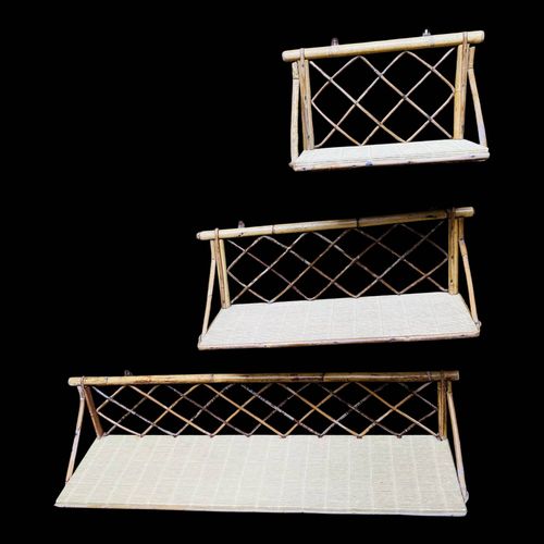 3 Tagres Rotin Vintage Beige