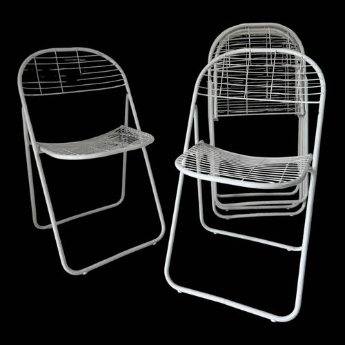 Lot De 4 Chaises Pliantes Niels Gammelgaard Pour Ikea Blanc
