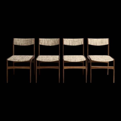 Lot De 4 Chaises Scandinaves Erik Buch Des Annes 6070 Beige