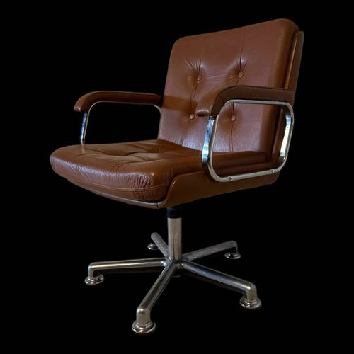 Fauteuil De Bureau Design Italien 1970 Marron