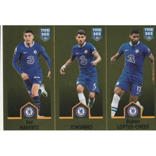 Stickers Image Vignette - Panin Foot Fifa 365 - 2023 - N° 59 A / 59 B / 59c - Havertz / Jorginho / Loftus-Cheek - Chelsea