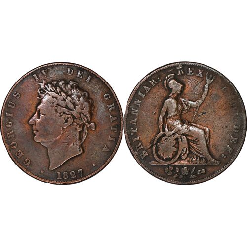 Uk - 1827 - Half Penny - George Iv - 23-226