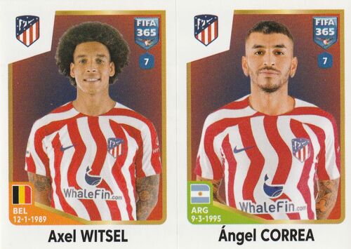 Stickers Image Vignette - Panini Foot Fifa 365 - 2023 - N° 144 A / 144 B - Axel Witsel / Angel Correa - Atletico Madrid