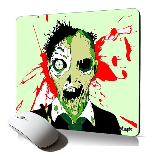 tapis de souris souple mort vivant zombie mouse pad de qualite durablee tache horreur spectre paranormal original PC gaming