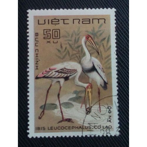 Timbre Vietnam Yt 473 Cigogne Peinte (Mycteria Leucocephala) 1983 ( 061105 )