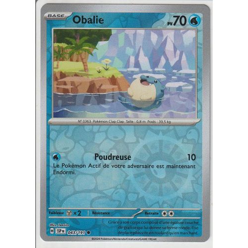 Carte Pokémon - Obalie - 043/191 - Reverse - Ev8 Etincelles Déferlantes