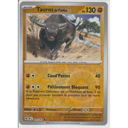 Carte Pokémon - Tauros De Paldea - 101/191 - Reverse - Ev8 Etincelles Déferlantes