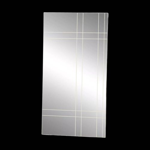 Miroir motif quadrill grand 1970s transparent