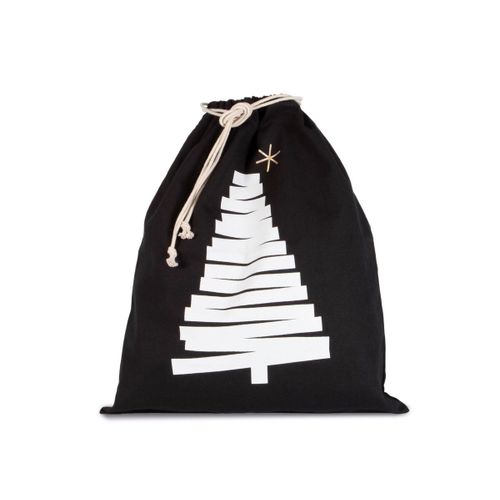 Sac à dos en toile motif sapin de Noël - KI0746 - noir