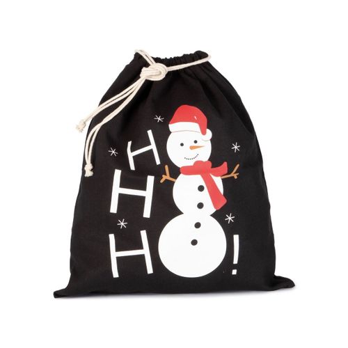 Sac à dos en toile motif bohnomme de neige de Noël - KI0745 - noir