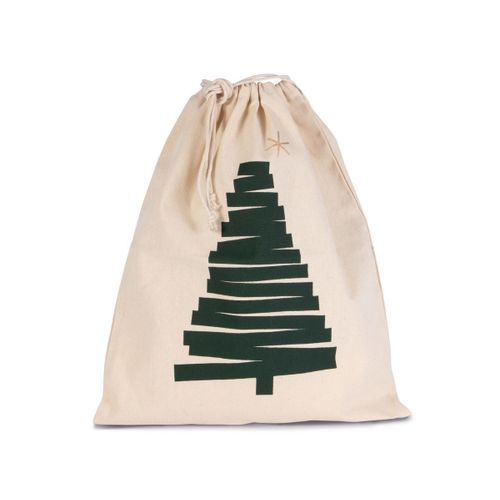 Sac à dos en toile motif sapin de Noël - KI0746 - beige
