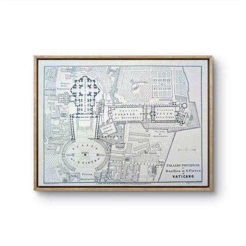Le Vatican plan Vintage imprim en 1894 blanc
