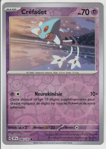 Carte Pokémon - Créfadet - 080/191 - Reverse - Ev8 Etincelles Déferlantes