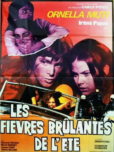 Les Fièvres Brûlantes De L'été / Meurtre Par Intérim - Affiche Originale De Cinéma - Format 120x160 Cm - De Umberto Lenzi Avec Ornella Muti, Irène Papas, Raymon Lovelock, Michel Bardinet - 1971