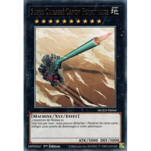 Yu-Gi-Oh! - Mged-Fr064 - Super Cuirassé Canon Ferroviaire - Gold-Letter Rare 1ère Édition