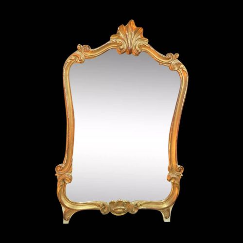 Miroir en bois dor dore