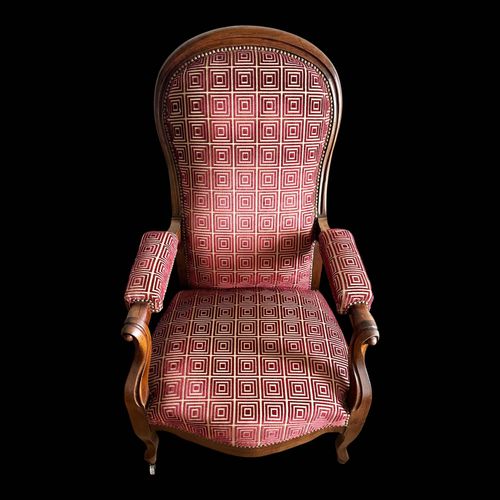 Fauteuil Voltaire Inclinable Style Napolon Iii Rouge