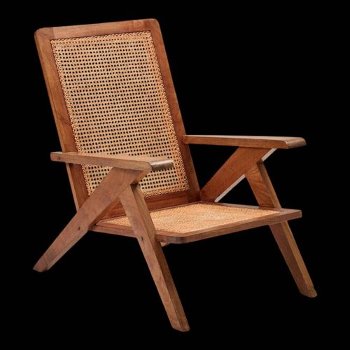 Chaise Longue En Rotin Marron