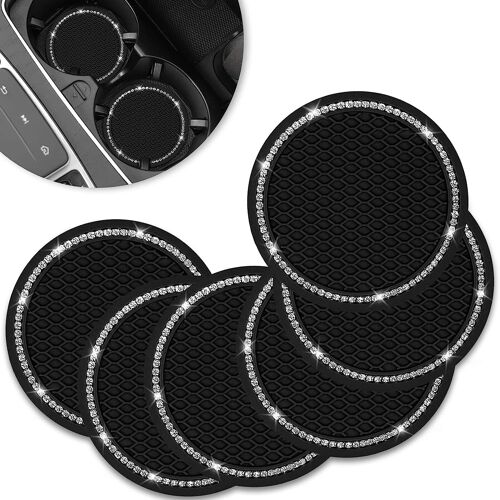 Dessous De Verre De Voiture, Support De Verre Universel En Caoutchouc Accessoires Intérieurs 2,75 Pouces Sous-Verre De Véhicule Antidérapant Pour Nissan, Mazda Et La Plupart Des Voitures (6 Pièces)