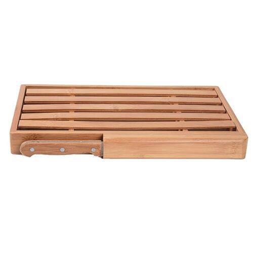 Planche à Pain avec Couteau Bambou Marron 33.5*22*3.5 cm