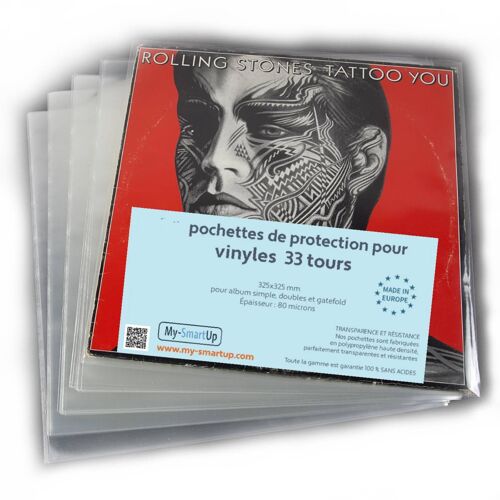 1000 Pochettes de Protection pour vinyles 33 tours, ep. 80 My