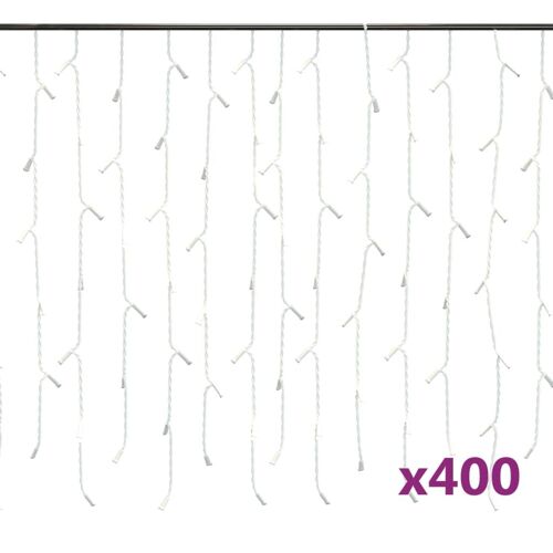 vidaXL Rideau lumineux à glaçons LED 10 m 400 LED Bleu 8 fonctions