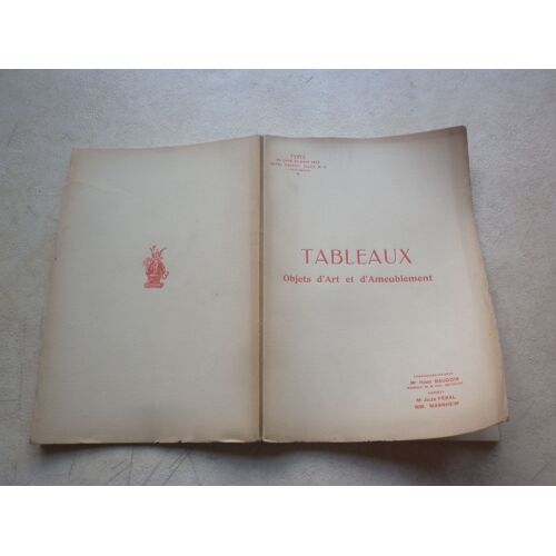 Tableaux Anciens Et Modernes. Objets D'art Et D'ameublement