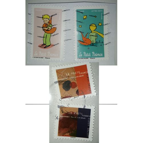 Lot De 4 Timbres Commémoratifs Français Kandinsky 2021 Petit Prince 2021