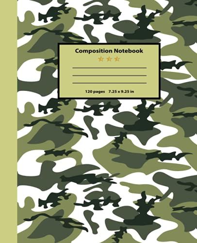 Composition Notebook: Camouflage Composition Notebook, 7.5 X 9.75 Inches, College Ruled, 120pages (C10001)