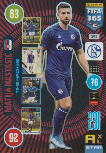 N° 292 - Carte Panini Foot - Adrenalyn Xl - Fifa 365 - 2021 - Matija Nastasic - Time Machine - Schalke 04