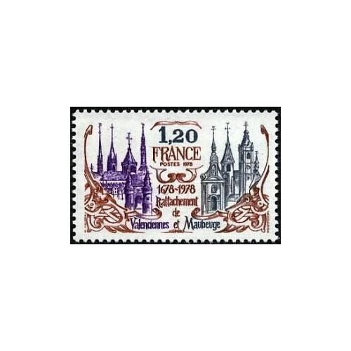 Timbre France 1978 Neuf- Rattachement De Valenciennes Et Maubeuge - 1.20 Yt 2016