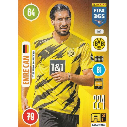 N° 161 - Carte Panini Foot - Adrenalyn Xl - Fifa 365 - 2021 - Emre Can - Borussia Dortmund