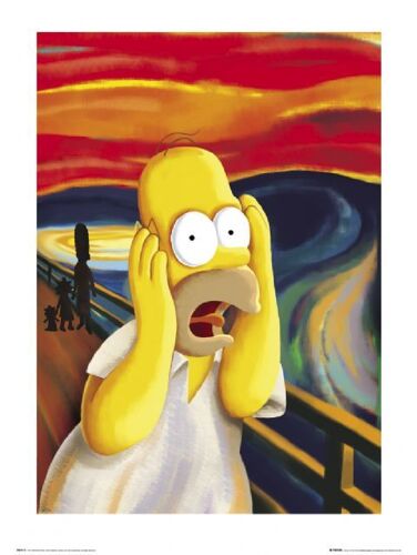 Les Simpsons - Scream - Cauchemard - Affiche / Art Print Sur Papier Épais/  Envoi En Tube