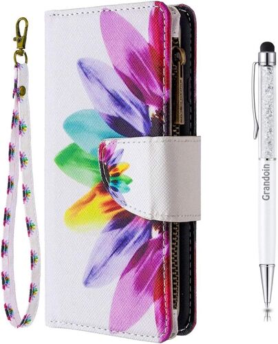Coque Pour Huawei Y5 2019 / Honor 8s, Peint Flip Cover Tui Fermeture Clair Housse En Pu Cuir Avec Tpu Silicone Souple [Fente De Carte] [Fermeture Magntique] (Tournesol)