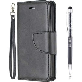 Coque Pour Iphone 8 Plus/Iphone 7 Plus (5,5 Pouces), Flip Cover Tui De Protection Housse En Pu Cuir Portefeuille Avec Tpu Silicone Souple [Fente De Carte] [Fermeture Magntique] (Noir)