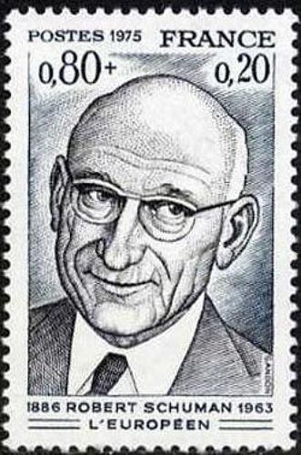 Timbre France 1975 Neuf- Robert Schuman (1886-1963) - 0.80+0.20 Yt 1826